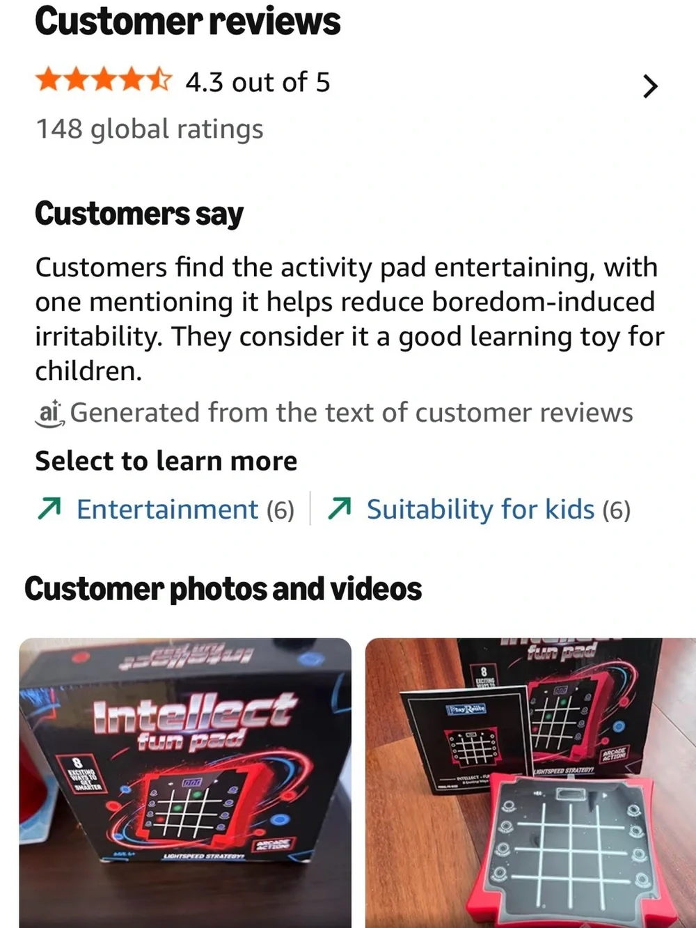 NEW Intellect Fun Pad Ages 6-12 Arcade Action Mobil Game 8 Games Included !
